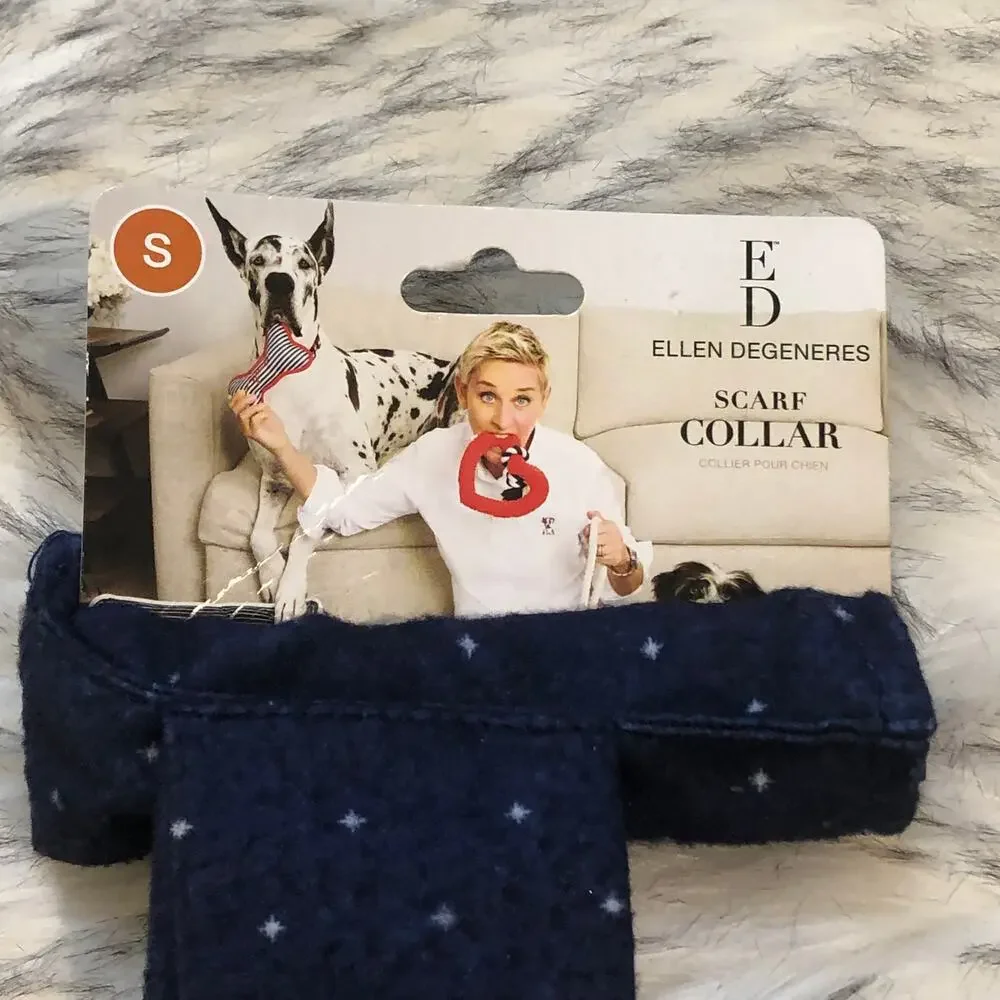 New ED Ellen Degeneres Small Dog Puppy Fair Isle Reindeer Christmas Scarf Collar